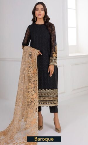 Buy Baroque Embroidered Chiffon UF 283 Dress Now 3
