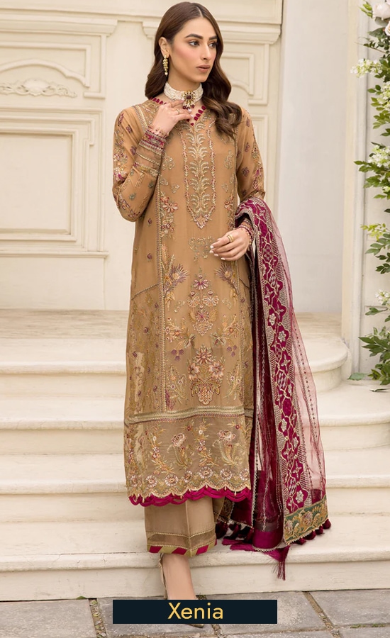 Buy Xenia Embroidered Chiffon Hikmat Dress Now 2