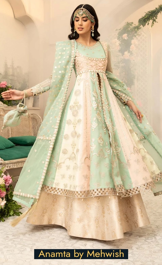 Anamta by Mehwish Embroidered Organza Meem Dress 1