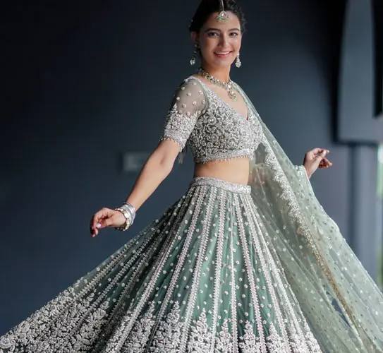 50+ Enthralling Sage Green Lehenga Dresses in Canada