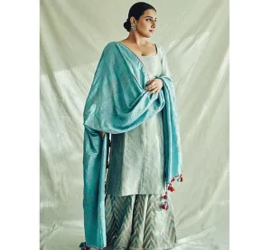 After saris, Vidya Balan exudes vintage ethnic charm in a kurta-sharara set.