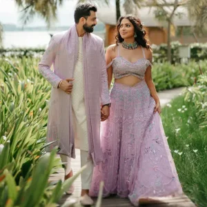 Amala Paul Unveils Stunning Wedding Lavender Lehenga