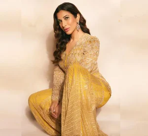 Sophie Choudry wins hearts with her ethereal look in a glittering yellow sharara set