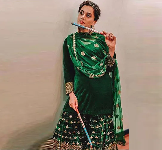 Taapsee Pannu's bright green sharara is perfect for your Sangeet!