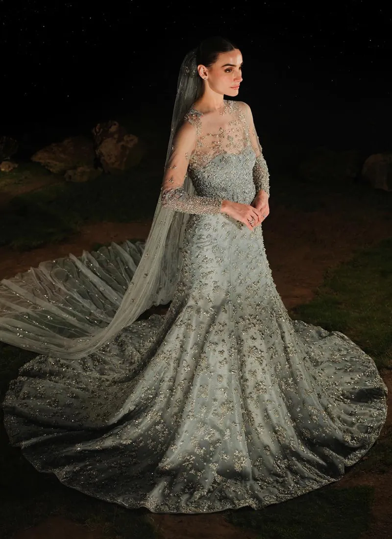 Ice Blue Bridal Gown 7