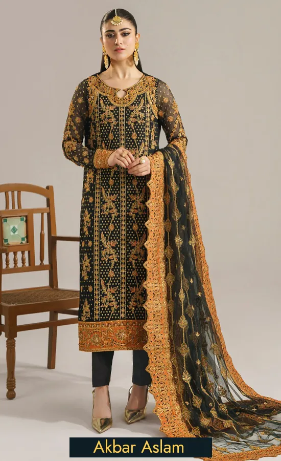 Akbar Aslam Replica Embroidered Chiffon Dress main image 1