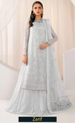 Grey Color Punjabi Suit​ For Wedding Guests