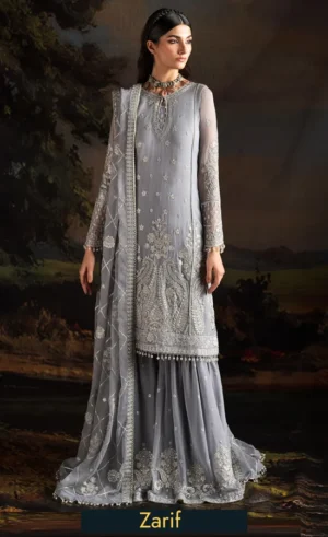 Grey Sharara Suit​ For Wedding Guests