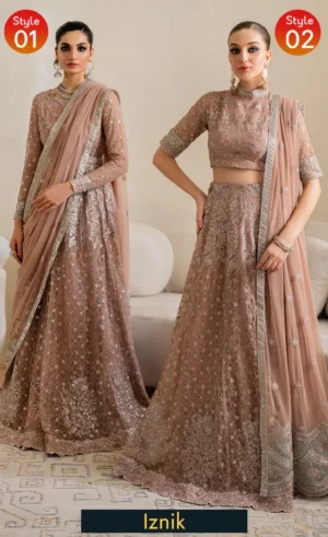 Brown Colour Lehenga​ For Wedding Guests