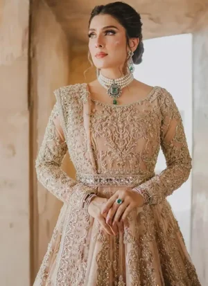 Dusty Peach Bridal Maxi for Nikkah