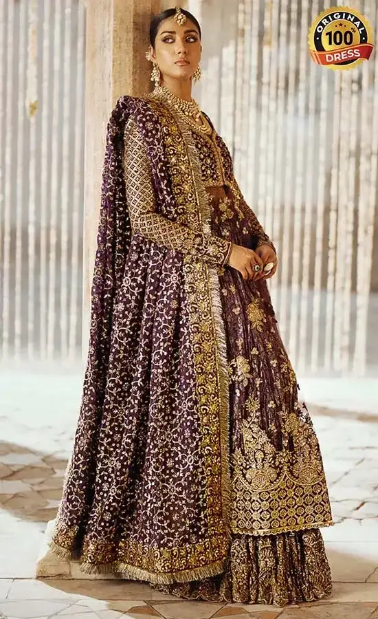Velvet patchwork lehenga dress with tassels, chatta patti and detailed hand embroidery