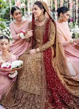 Rust and Gold Farshi Lehenga