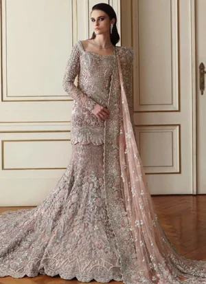 Pink Colour Mermaid Bridal Lehenga (2)