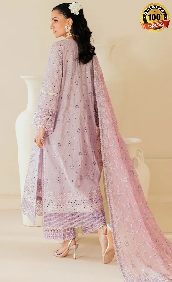 Embroidered lilac Pakistani dress for wedding guests from the Celeste Festive Edit