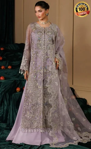 Lilac Pakistani Dress For Wedding Guests (3)