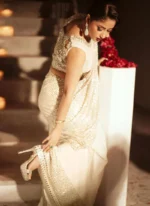 White Bridal Saree with Gold Zardozi Video