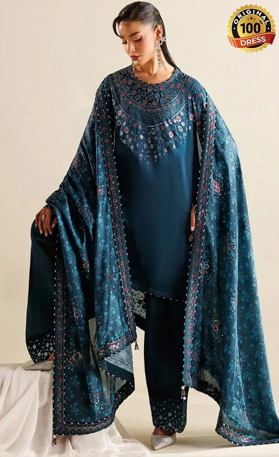 Jazmin Embroidered Raw Silk UR-7062 Dress (1) Jazmin Embroidered Raw Silk UR-7062 Dress (1)
