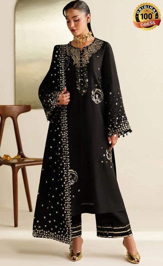 Jazmin Embroidered Raw Silk UR-7065 Dress (1) Jazmin Embroidered Raw Silk UR-7065 Dress (1)