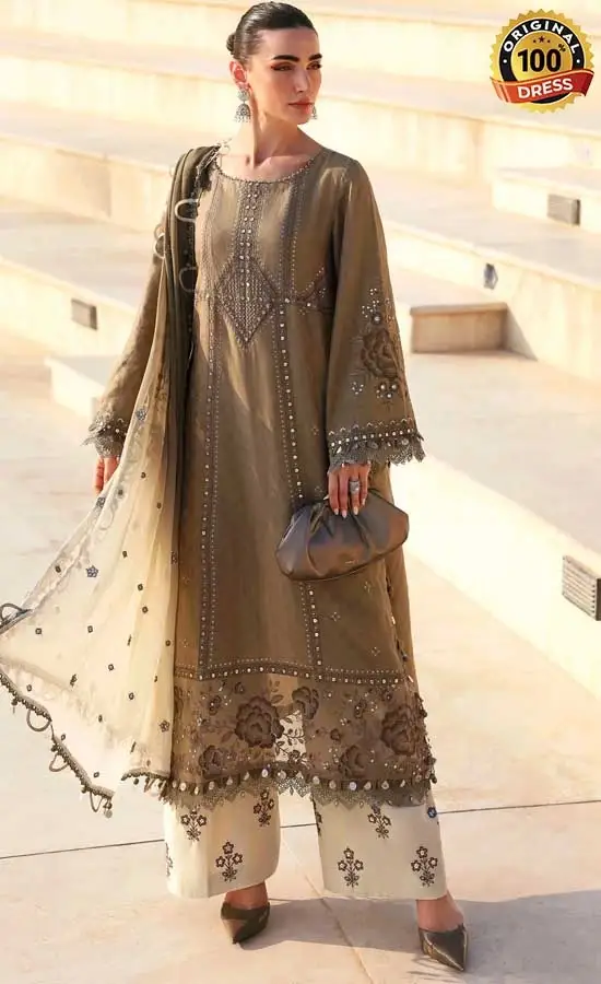 Embroidered Jacquard Lawn D-2602-A Dress (2) Embroidered Jacquard Lawn D-2602-A Dress (2)