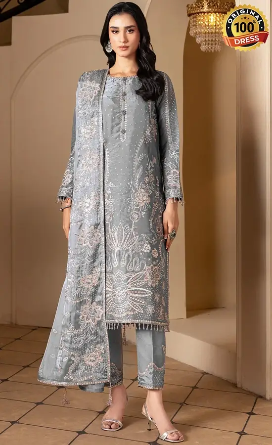 Embroidered Sheesha Silk AF-SS-2239-Kundan Dress (1)