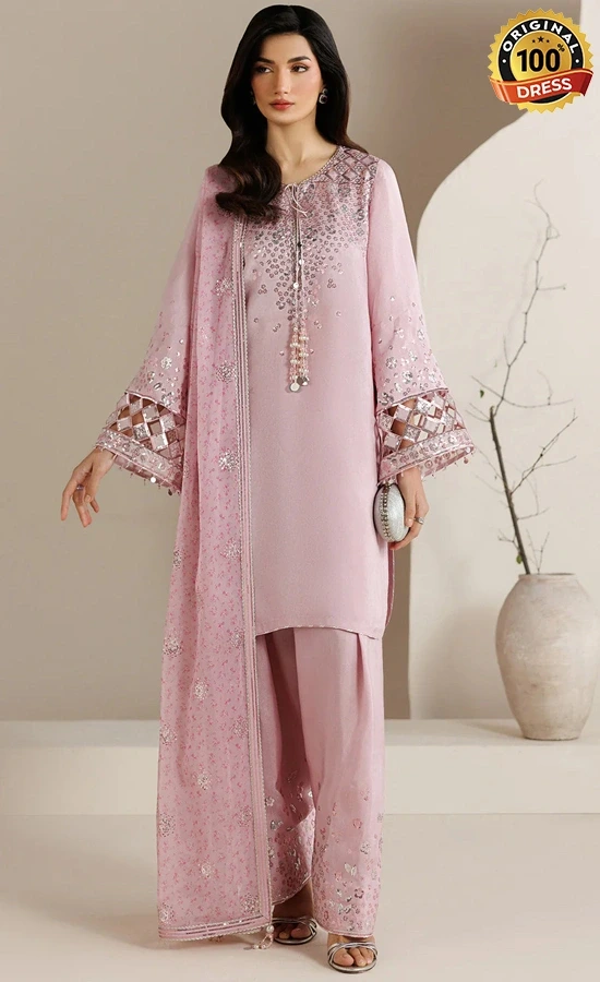 Jazmin Embroidered Raw Silk UR-7082 Dress (1) Jazmin Embroidered Raw Silk UR-7082 Dress (1)