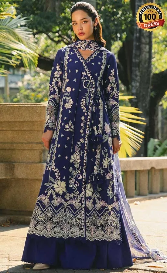 Afrozeh Embroidered Dyed Lawn Aitraaf Dress (2) Afrozeh Embroidered Dyed Lawn Aitraaf Dress (2)