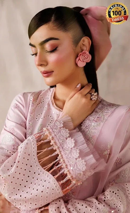 Akbar Aslam Embroidered Lawn Porcelain Dress (1)