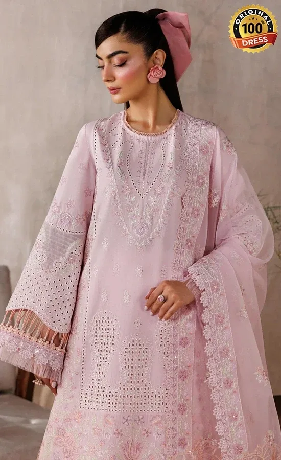 Akbar Aslam Embroidered Lawn Porcelain Dress (4)