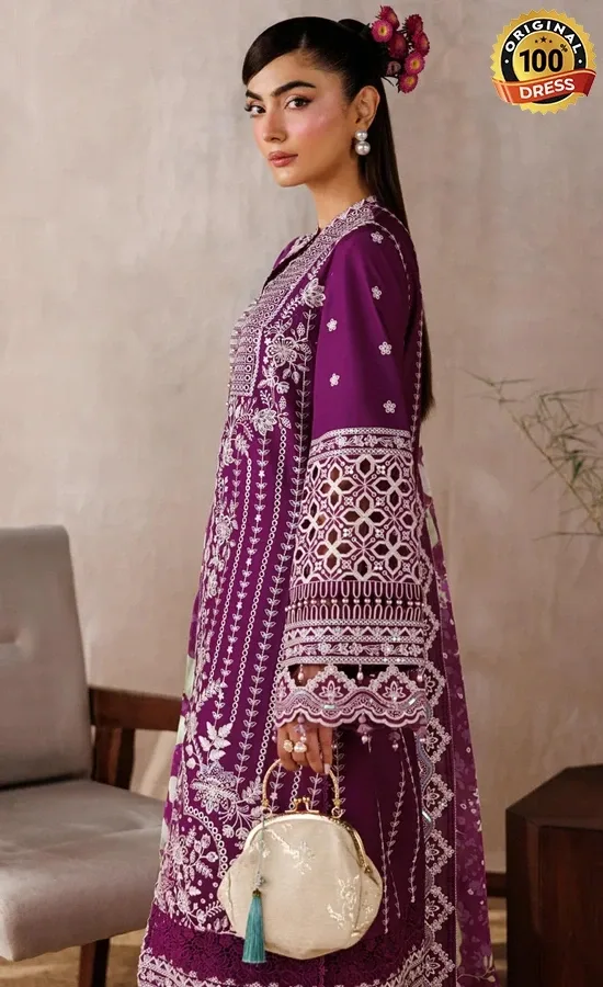 Akbar Aslam Embroidered Lawn Tenebris Dress (2)