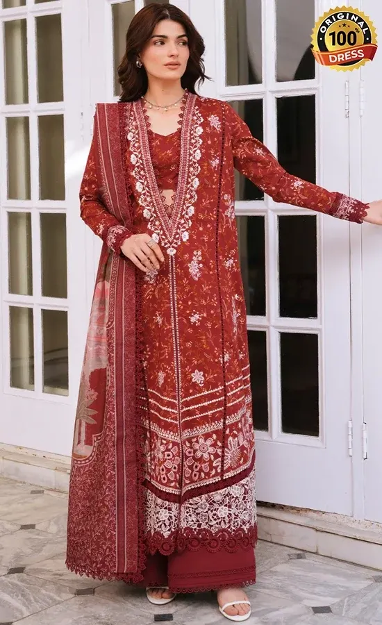 Embroidered Printed Lawn Elyndra Dress (1) Embroidered Printed Lawn Elyndra Dress (1)
