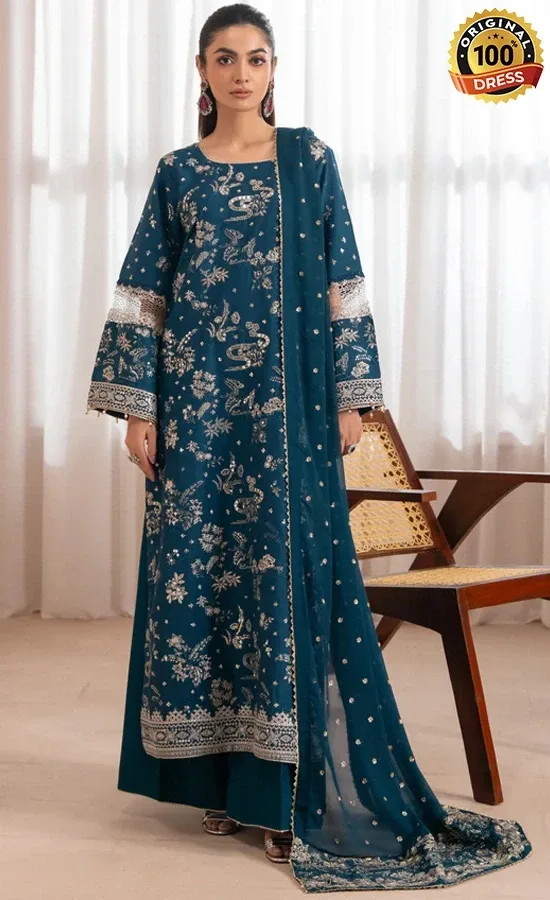 Jazmin Embroidered Rawsilk Sazil Dress (1) Jazmin Embroidered Rawsilk Sazil Dress (1)