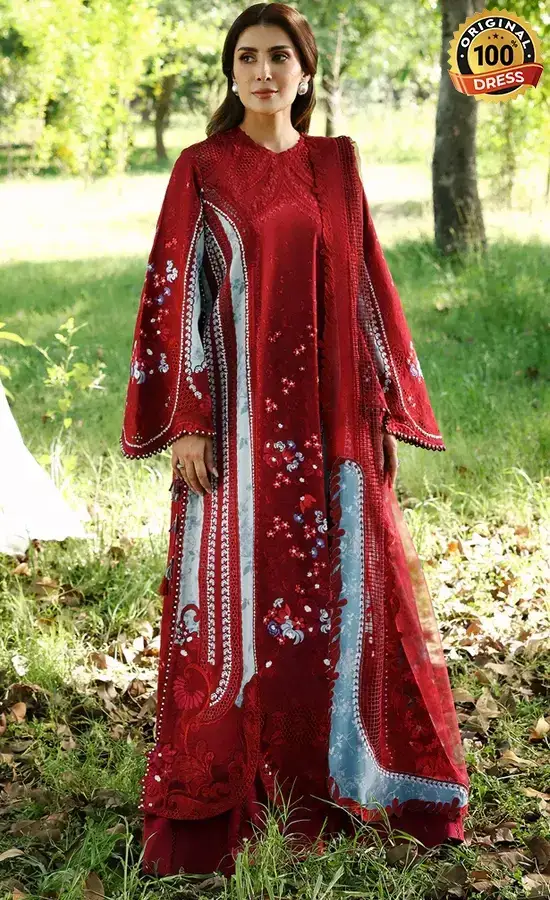 Afrozeh Embroidered Dyed Lawn Halia Dress (1) Afrozeh Embroidered Dyed Lawn Halia Dress (1)