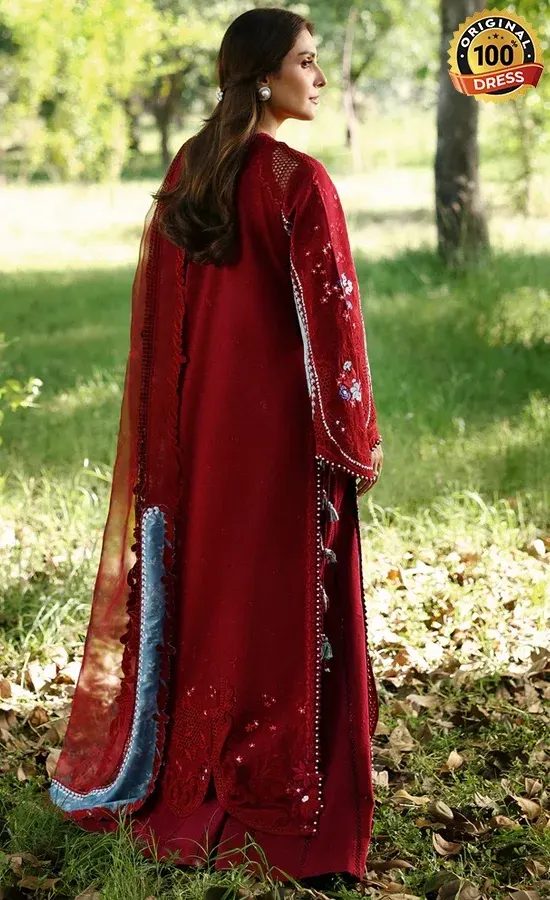 Afrozeh Embroidered Dyed Lawn Halia Dress (2)