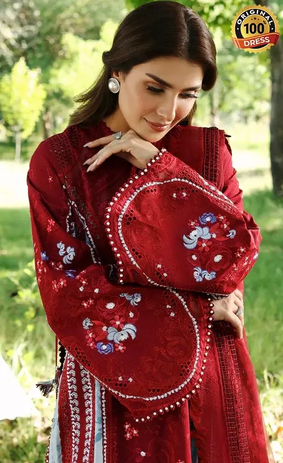 Afrozeh Embroidered Dyed Lawn Halia Dress (3)