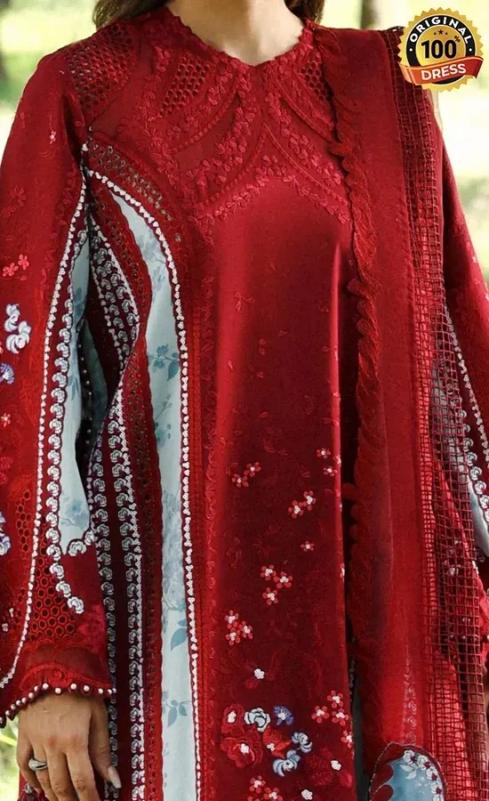 Afrozeh Embroidered Dyed Lawn Halia Dress (4)