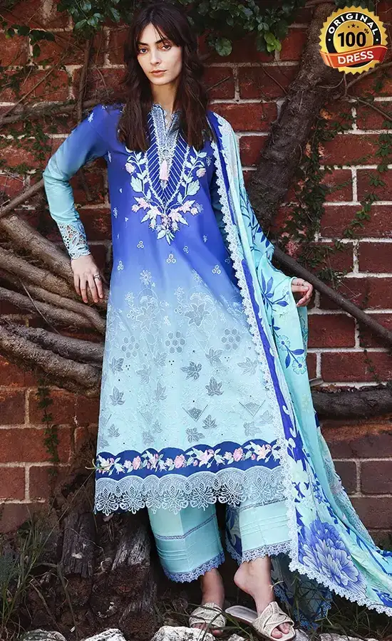 Embroidered Lawn Moonlit Ease Dress (3) Embroidered Lawn Moonlit Ease Dress (3)