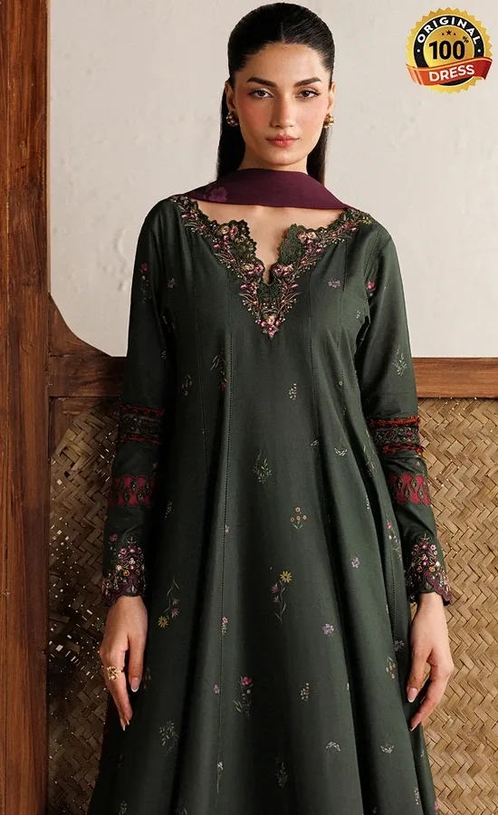 Iznik PK Embroidered Printed Lawn IBE-03 Dress (4)