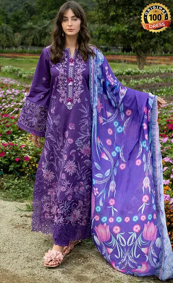 Mushq PK Embroidered Lawn Lily Veil Dress (3)