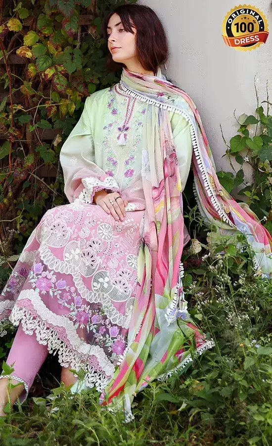 Mushq PK Embroidered Lawn Petal Pull Dress (2)