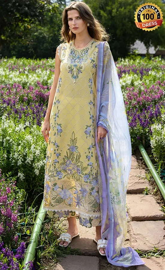 Embroidered Lawn – Sunlit Meadow