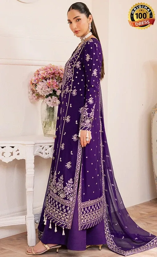 Embroidered Chiffon Calais Dress (2)