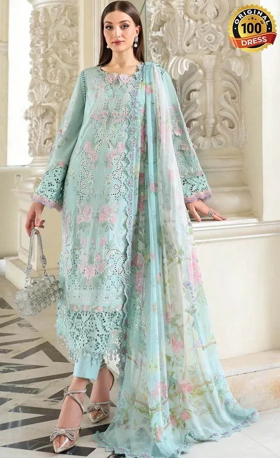 Maria B Embroidered Lawn EL-26-15 Dress (4) Maria B Embroidered Lawn EL-26-15 Dress (4)