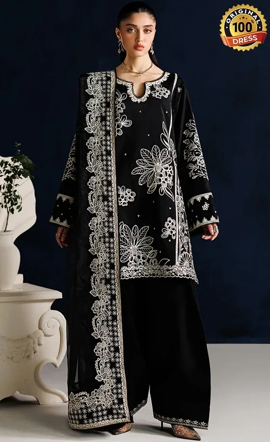 Iznik PK Embroidered Ramen Silk UE-650 Dress (4) Iznik PK Embroidered Ramen Silk UE-650 Dress (4)