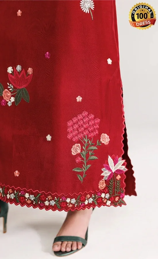 Iznik PK Embroidered Ramen Silk UE-652 Dress (2)