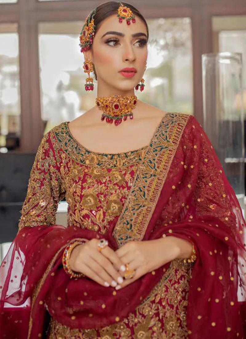 HSY Red Lehenga