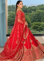 Scarlet Red Indian Bridal Lehenga Choli Video